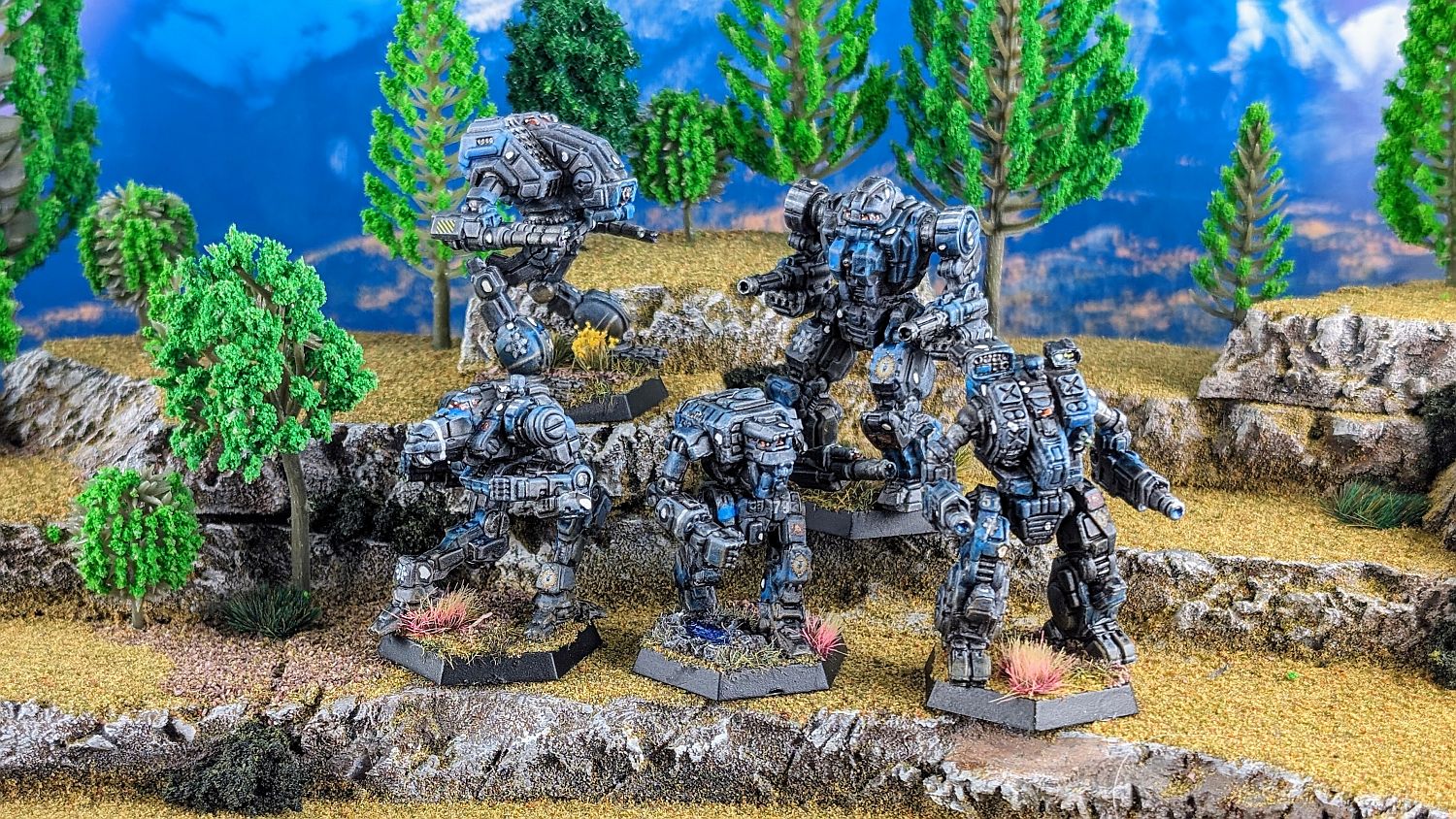 Battletech Clan Ghost Bear Alpha Galaxy Viper (Dragonfly), Mad Dog (Vulture), Ice Ferret (Fenris), Gargoyle (Man O' War), Hellbringer (Loki)