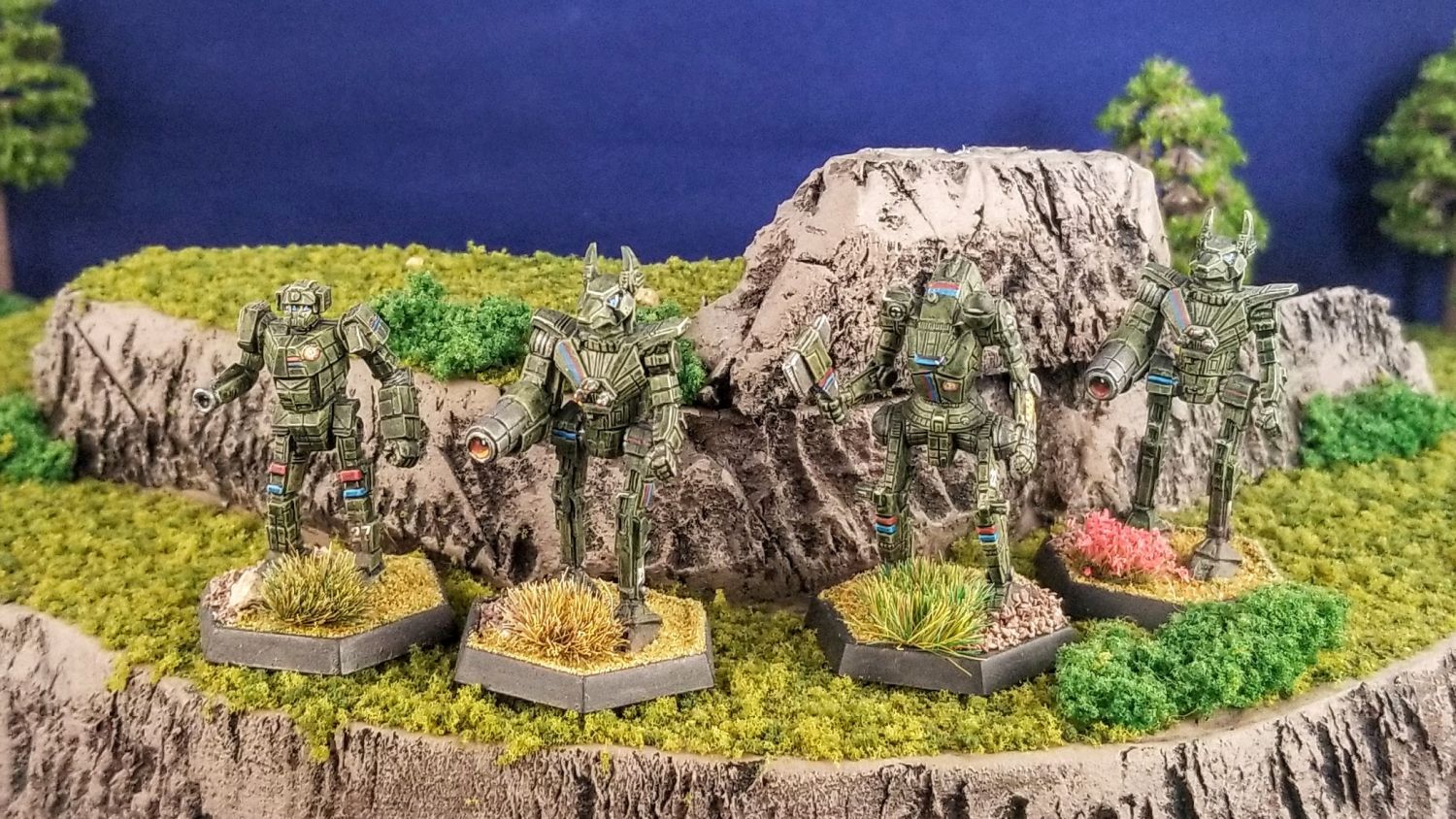 Battletech Davion Federated Suns AFFS 7th Crucis Lancers Clint, Wolfhound, Hatchetman, Wolfhound