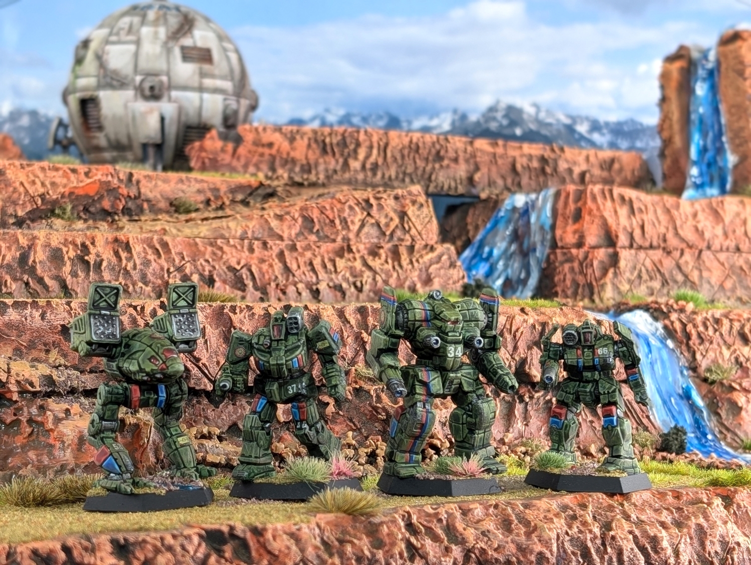 Battletech Davion Federated Suns AFFS 7th Crucis Lancers Awesome, Wolverine, Griffin, Catapult