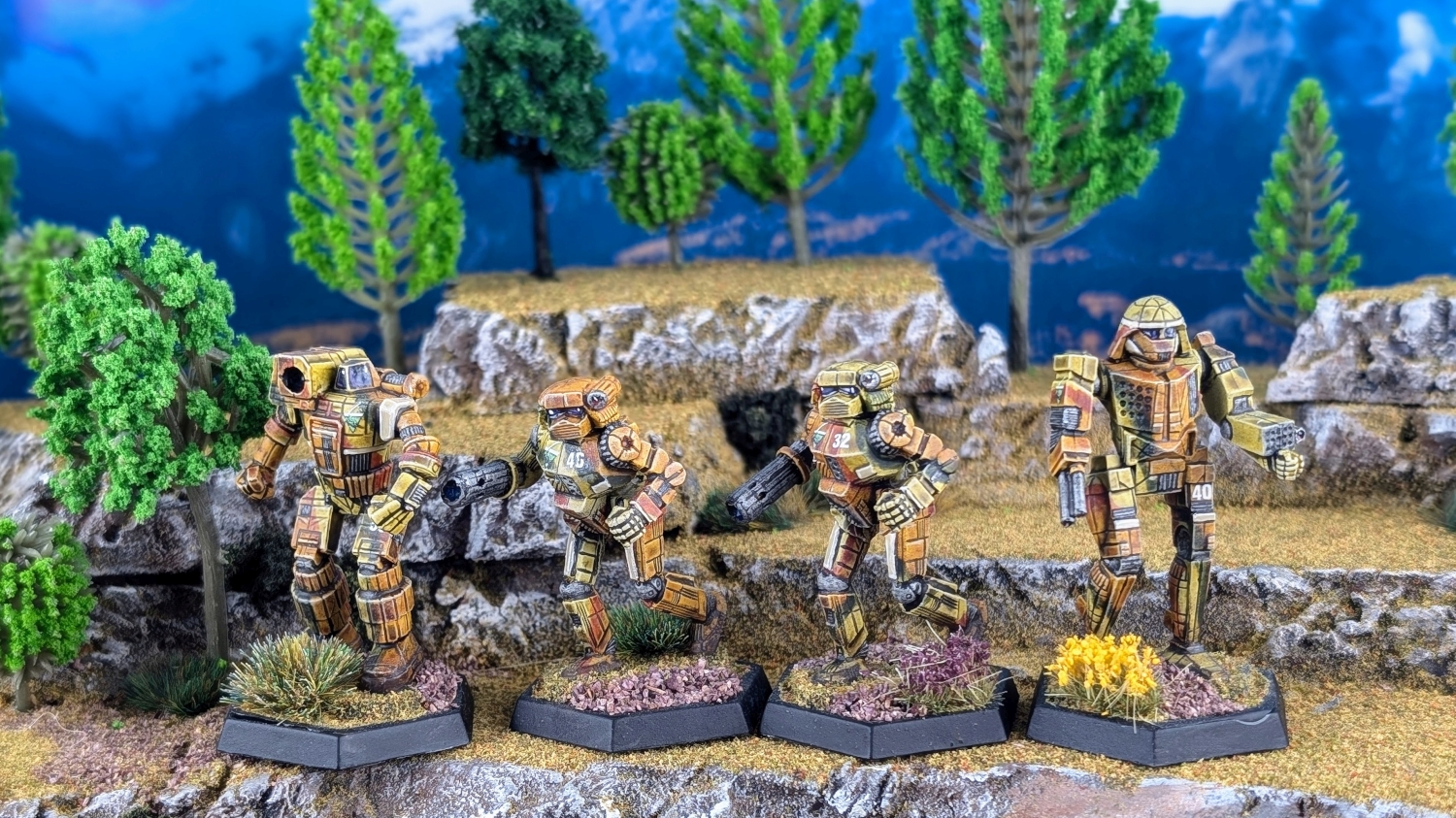 Battletech Liao Capellan Confederation CCAF 4th Confederate Reserve Cavalry Hunchback, Vindicator, Vindicator, Trebuchet