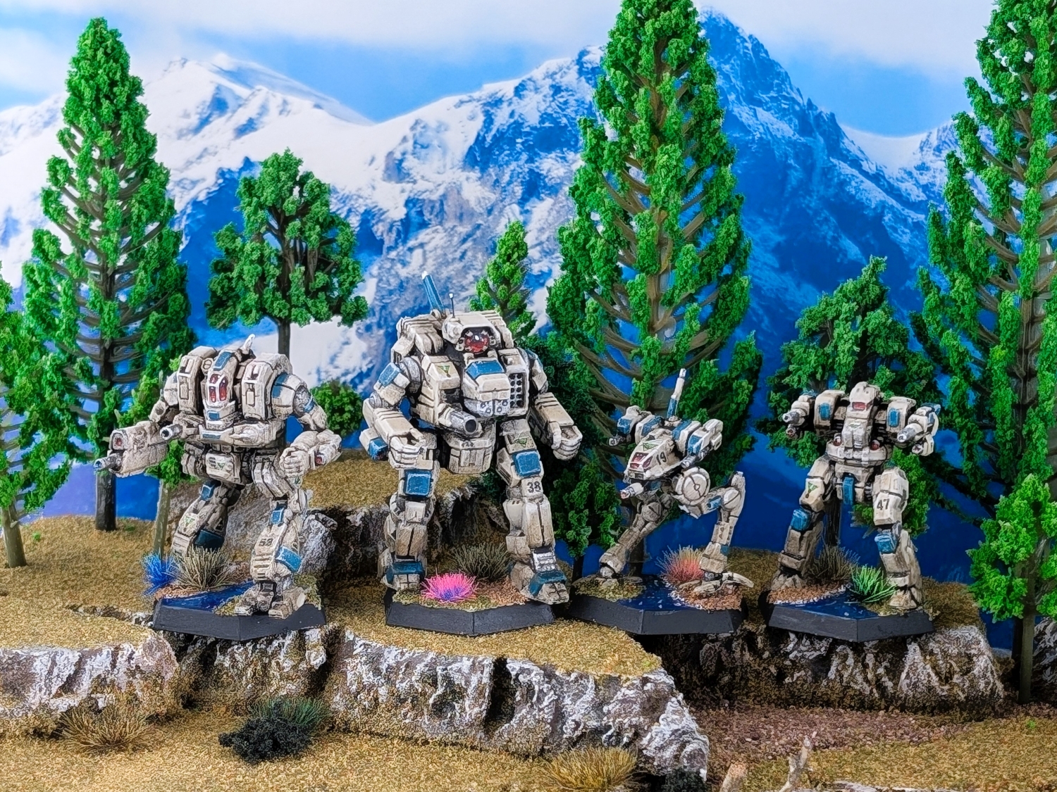Battletech CCAF Warrior House Lu Sann Cataphract, Cyclops, Locust, Blackjack
