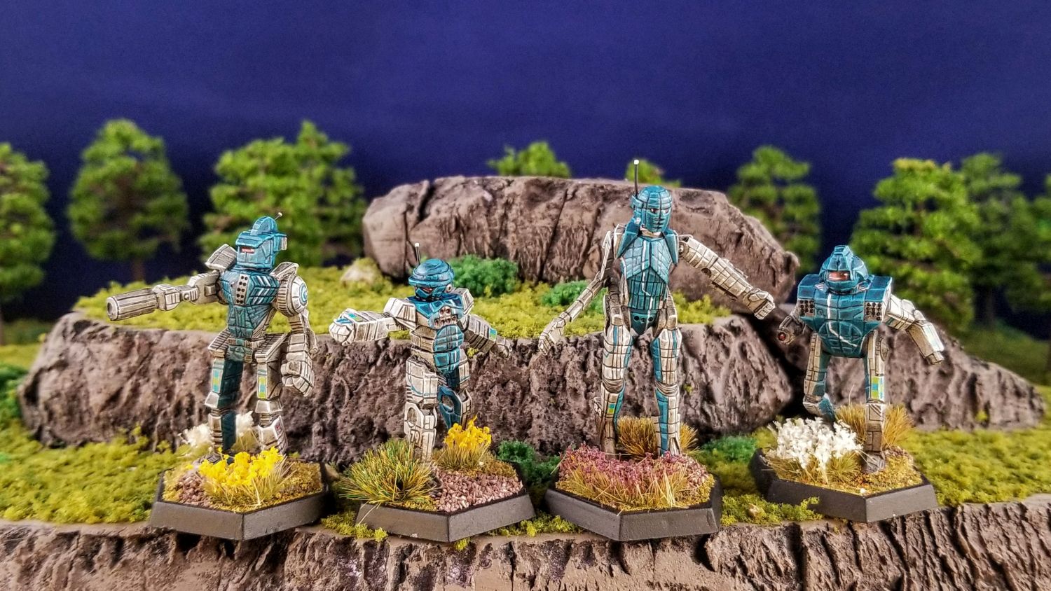 Battletech Steiner Lyran Commonwealth Buena Training Battalion Centurion (CN9-A), Commando (COM-3A), Wyvern (WVE-6N), Whitworth (WTH-1)