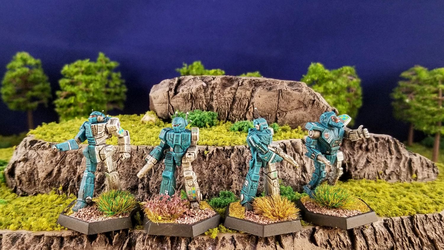 Battletech Steiner Lyran Commonwealth Buena Training Battalion Valkyrie (VLK-QA), Wasp (WSP-1W), Stinger (STG-3G), Wolfhound (WLF-1A)
