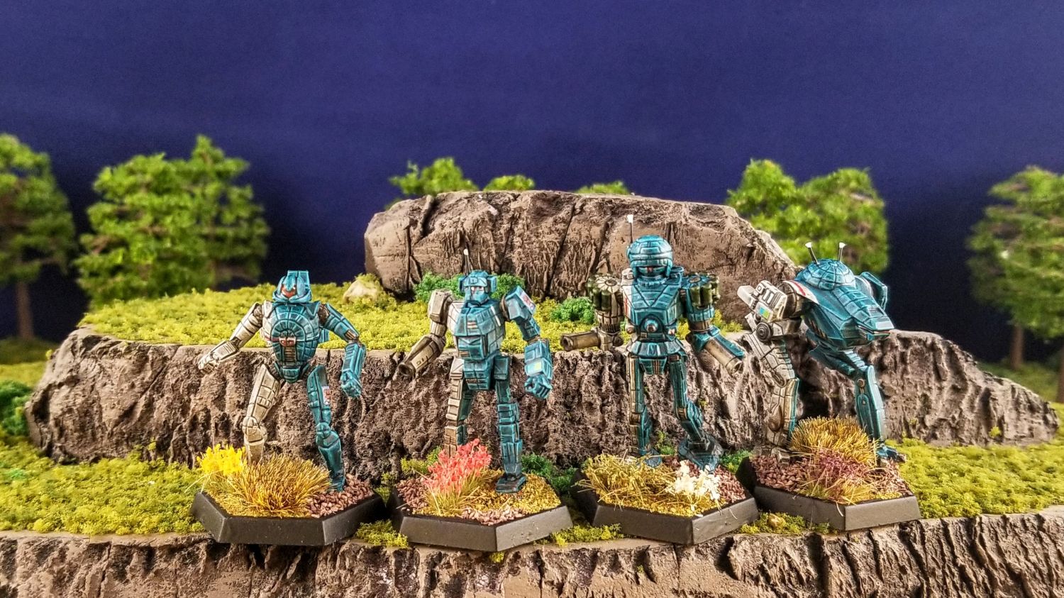 Battletech Steiner Lyran Commonwealth Buena Training Battalion Spider (SDR-5D), Clint (CLNT-2-3T), Firestarter (FS9-A), Cicada (CDA-3C)