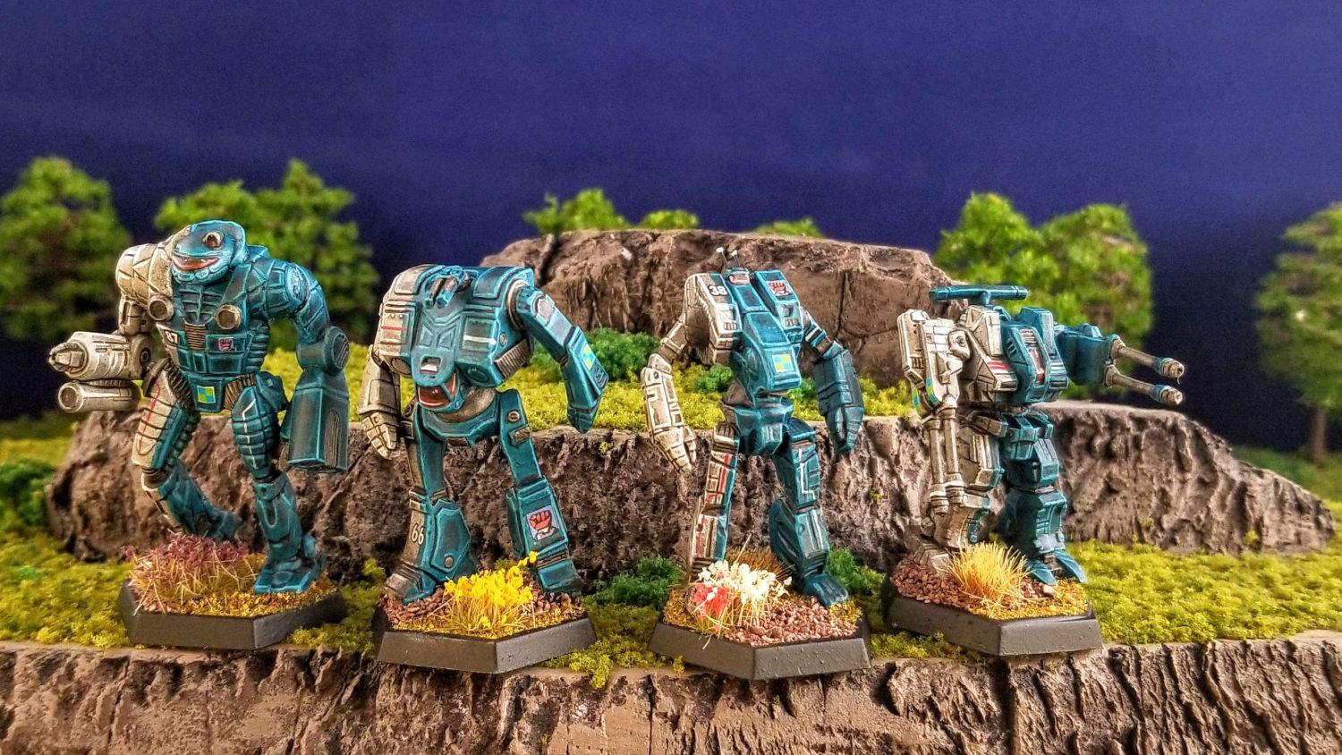 Battletech Steiner Lyran Commonwealth Buena Training Battalion Thunder Hawk (TDK-7X), Bombardier (BMB-10D), Archer (ARC-2S), Rifleman (3N)